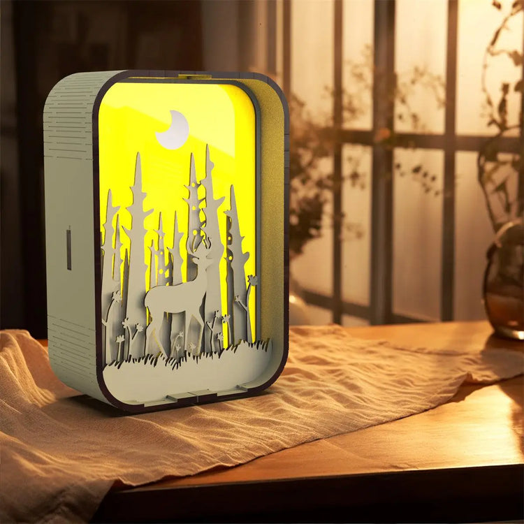 Woodcarving Light Creative Gift Minimalist Bedside Night Light Decoration Desktop Decoration Birthday Gift-0-Rambla Store