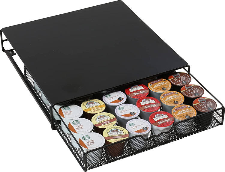 Decobrothers K-Cup Holder Drawer for 36 Coffee Pods Storage, Black.