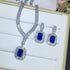 European and American Long Square Sapphire Blue Gemstone Pendant.