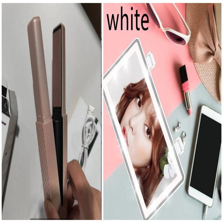 Hair Straightener Cordless Usb Hair Straightener Mini Ceramics Hair Curler 3 Constant Temperature Portable Flat Iron For Travel-0-Rambla Store