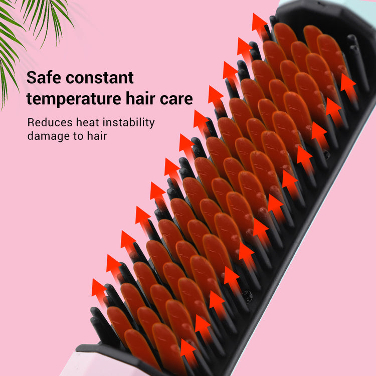Straightening Comb Rechargeable Hair Wireless Straightener Curler Curling Straighten Dual-purpose Travel Portable USB Charging-0-Rambla Store