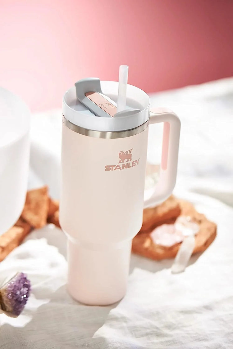 Quencher H2.0 Flowstate 40 oz Stainless Steel Tumbler in Rose Quartz--Rambla Store
