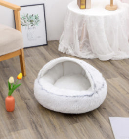 2 In 1 Dog And Cat Bed Pet Winter Bed Round Plush Warm Bed House Soft Long Plush Pets Bed-0-Rambla Store