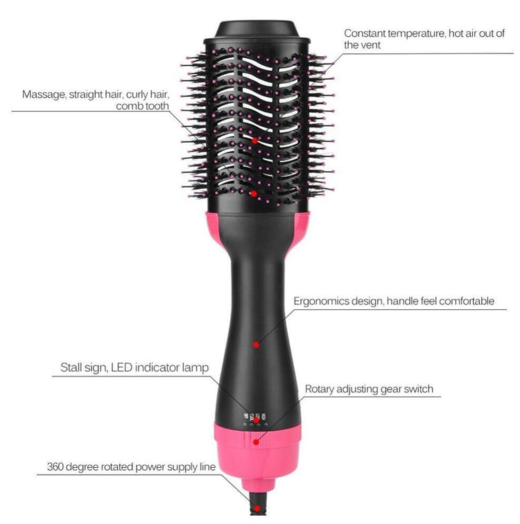 One-Step Electric Hair Dryer Comb Multifunctional Comb Straightener Hair Curling-0-Rambla Store
