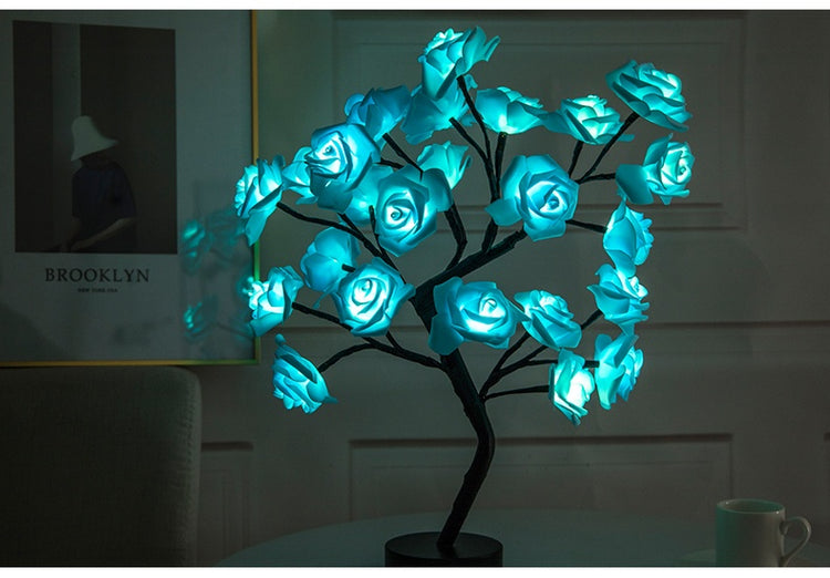 Rose Flower Lamp USB Battery Operated LED Table Lamp Bonsai Tree Night Lights Garland Bedroom Decoration Lights Home Decor-0-Rambla Store