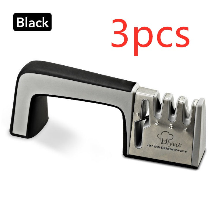 A Four-in-one Family Uses A Sharpener To Sharpen A Kitchen Knife-0-Rambla Store