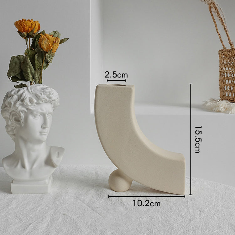 Simplicity Ceramic Vase Dry Flower Arrangement Home Decoration Ornament Living Room Display Art Vases-0-Rambla Store