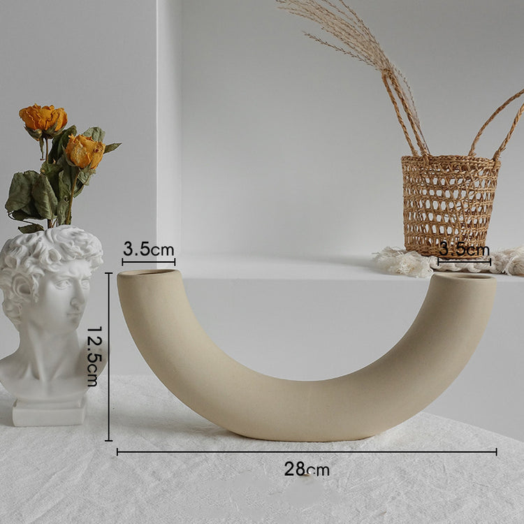 Simplicity Ceramic Vase Dry Flower Arrangement Home Decoration Ornament Living Room Display Art Vases-0-Rambla Store