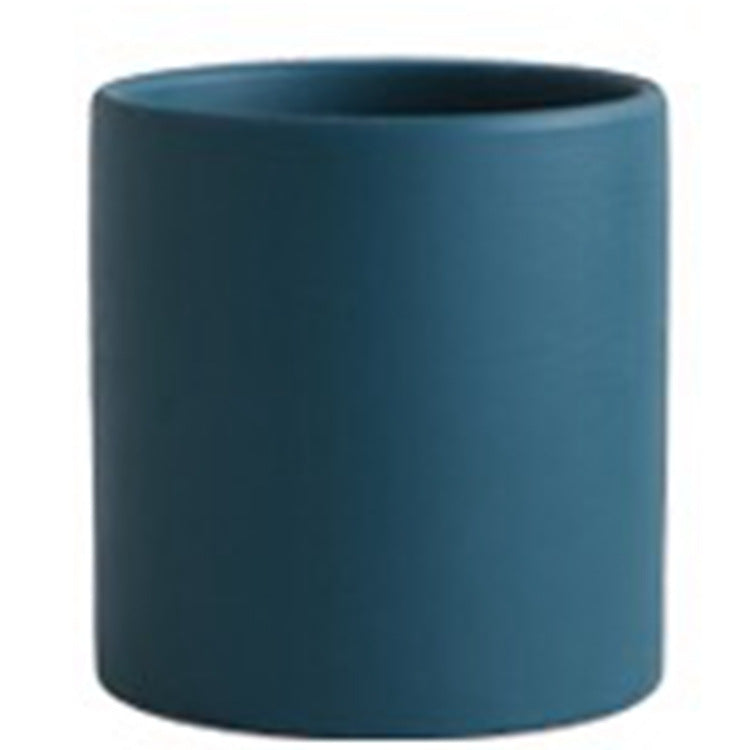 Nordic Industrial Style Colorful Ceramic Flowerpot Succulent Planter Green Plants Cylindrical Shape Flower Pot With Hole Tray-0-Rambla Store