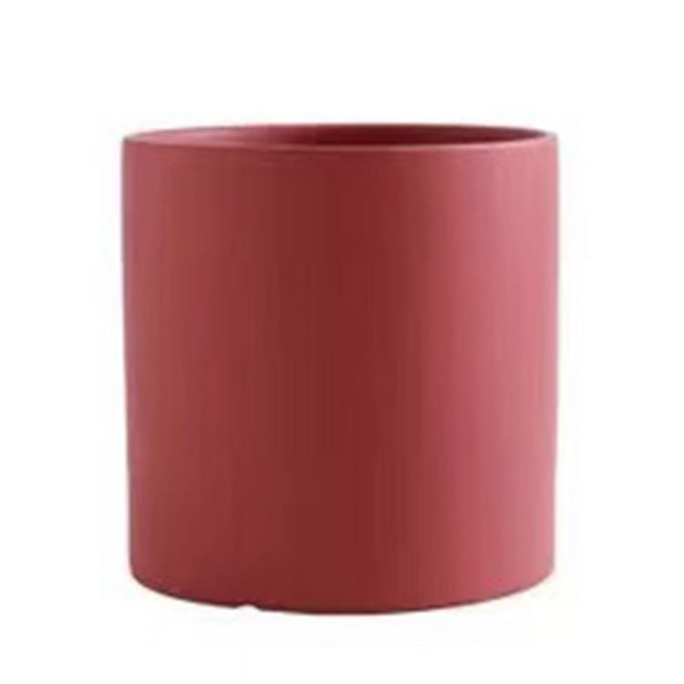 Nordic Industrial Style Colorful Ceramic Flowerpot Succulent Planter Green Plants Cylindrical Shape Flower Pot With Hole Tray-0-Rambla Store