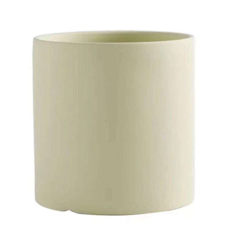 Nordic Industrial Style Colorful Ceramic Flowerpot Succulent Planter Green Plants Cylindrical Shape Flower Pot With Hole Tray-0-Rambla Store