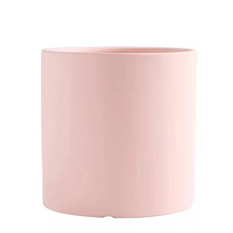 Nordic Industrial Style Colorful Ceramic Flowerpot Succulent Planter Green Plants Cylindrical Shape Flower Pot With Hole Tray-0-Rambla Store