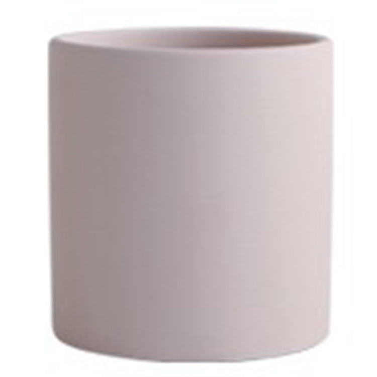 Nordic Industrial Style Colorful Ceramic Flowerpot Succulent Planter Green Plants Cylindrical Shape Flower Pot With Hole Tray-0-Rambla Store