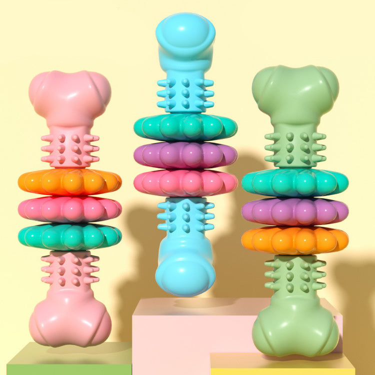 Dog Chew Toy Dog Bone Type Dogs Teeth Cleaning Toys Indestructible TPR Bone Chewing Bite Resistant Teething Toys Pet Products-0-Rambla Store