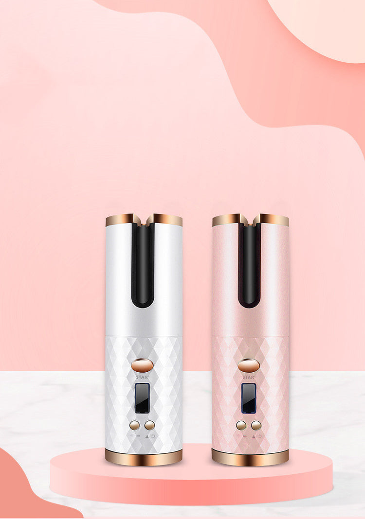 Rechargeable Automatic Hair Curler Women Portable Hair Curling Iron LCD Display Ceramic Curly Rotating Curling Wave Styer-0-Rambla Store