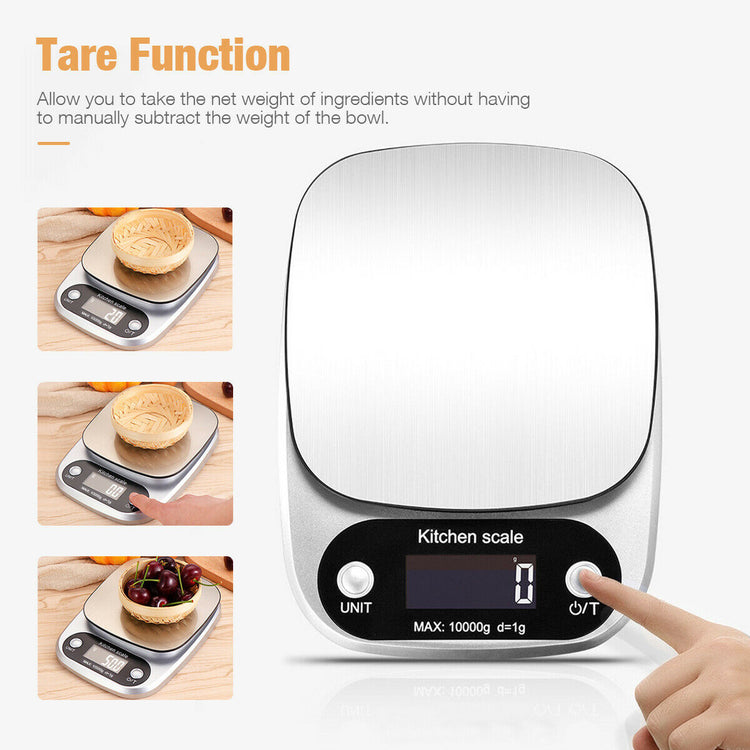 Digital Kitchen Food Diet Scale, Multifunction Weight Balance 22lbs 1g Kitchen Scale Stainless Steel Weighing Scale For Food Diet Postal Balance Measuring-5-Rambla Store
