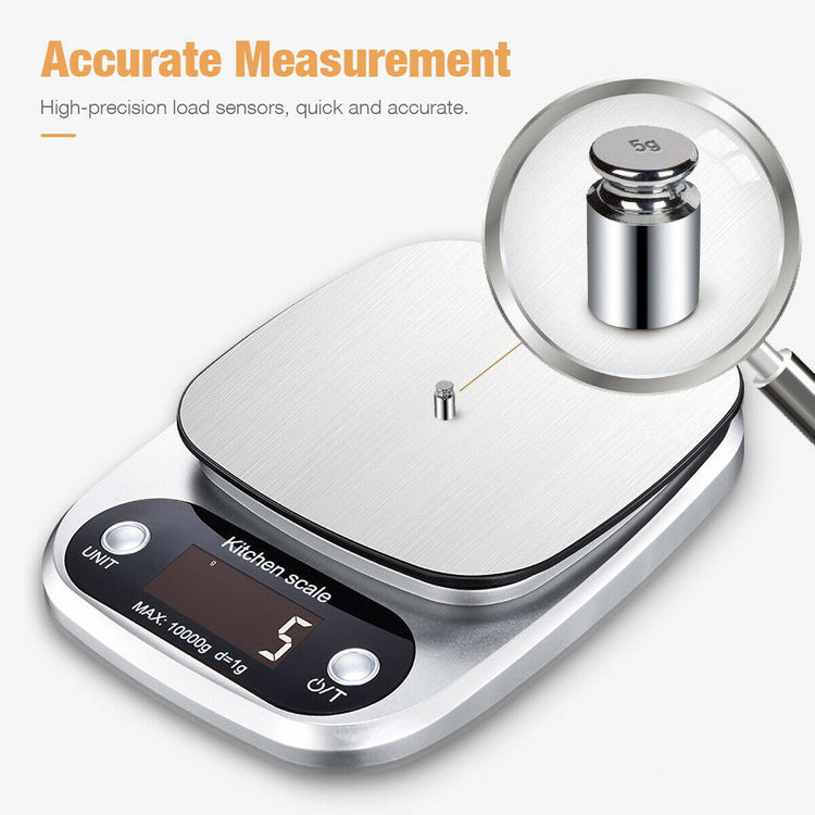 Digital Kitchen Food Diet Scale, Multifunction Weight Balance 22lbs 1g Kitchen Scale Stainless Steel Weighing Scale For Food Diet Postal Balance Measuring-5-Rambla Store