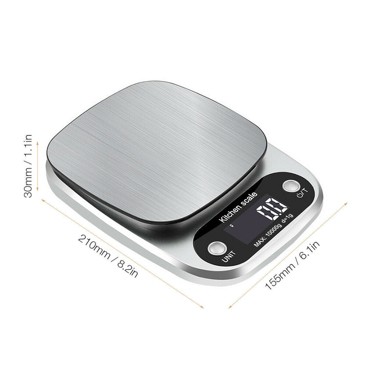 Digital Kitchen Food Diet Scale, Multifunction Weight Balance 22lbs 1g Kitchen Scale Stainless Steel Weighing Scale For Food Diet Postal Balance Measuring-5-Rambla Store
