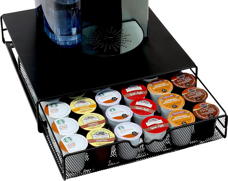 Decobrothers K-Cup Holder Drawer for 36 Coffee Pods Storage, Black.