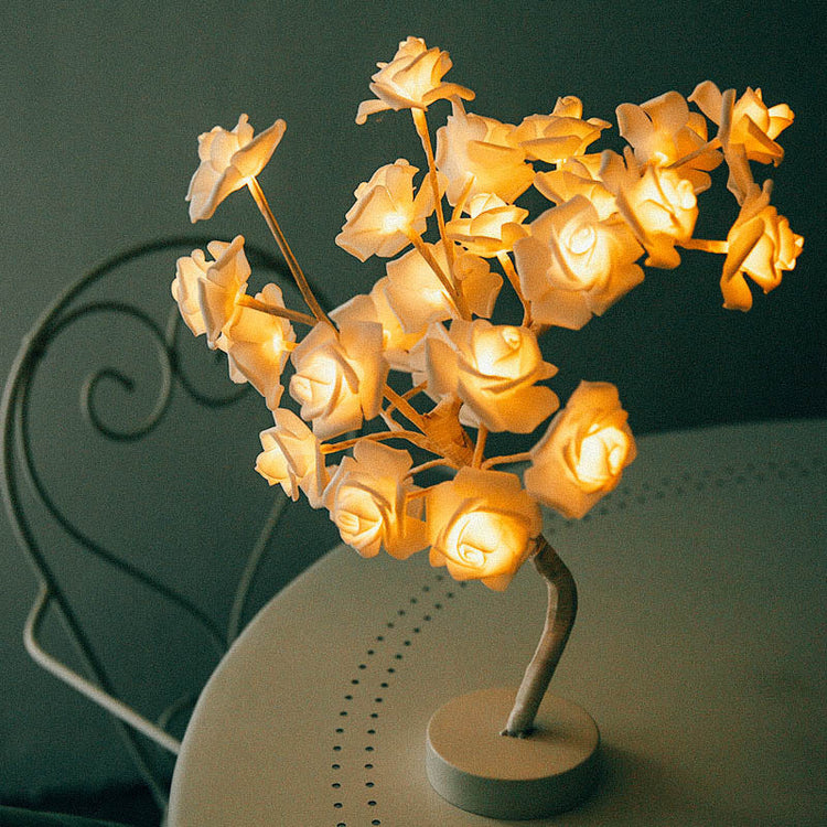 Rose Flower Lamp USB Battery Operated LED Table Lamp Bonsai Tree Night Lights Garland Bedroom Decoration Lights Home Decor-0-Rambla Store
