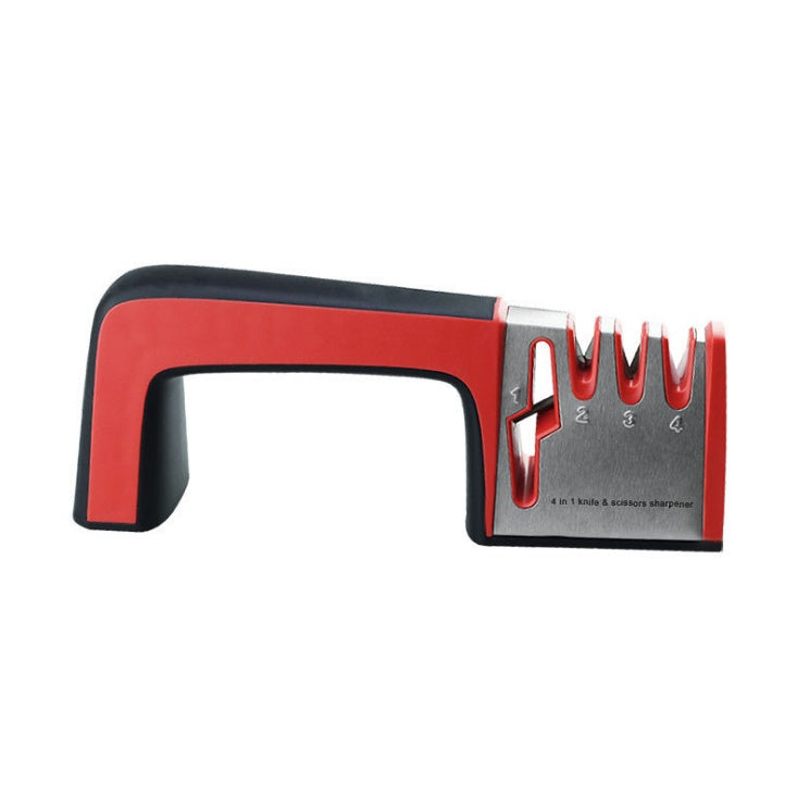 A Four-in-one Family Uses A Sharpener To Sharpen A Kitchen Knife-0-Rambla Store
