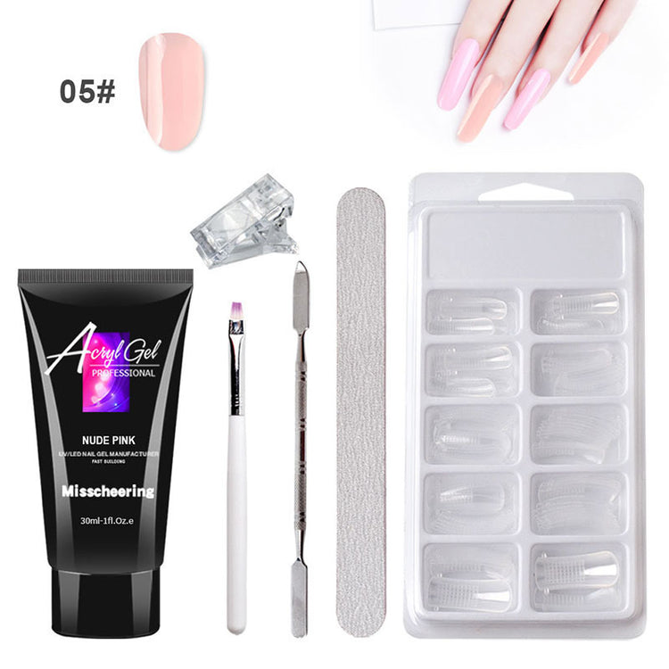 Painless Extension Gel Nail Art Without Paper Holder Quick Model Painless Crystal Gel Set-0-Rambla Store