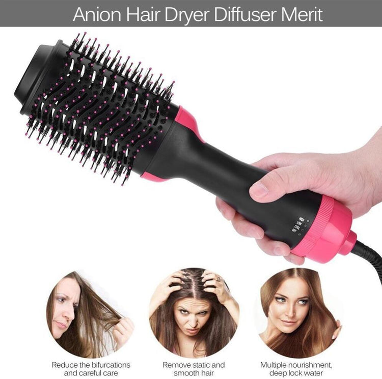 One-Step Electric Hair Dryer Comb Multifunctional Comb Straightener Hair Curling-0-Rambla Store