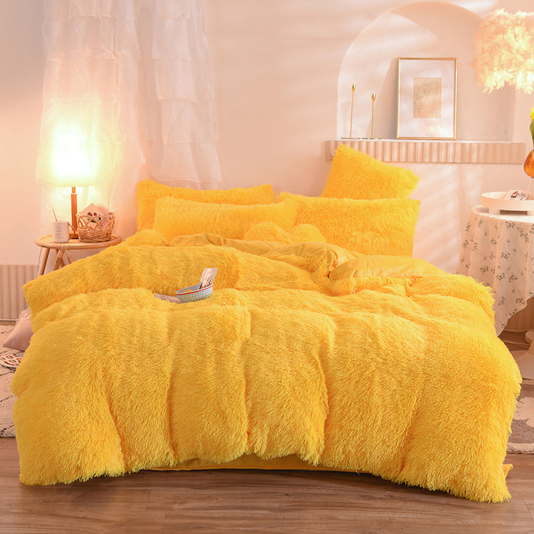 Luxury Thick Fleece Duvet Cover Queen King Winter Warm Bed Quilt Cover Pillowcase Fluffy Plush Shaggy Bedclothes Bedding Set Winter Body Keep Warm-0-Rambla Store