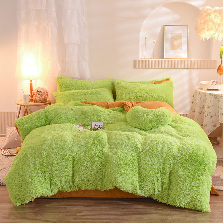 Luxury Thick Fleece Duvet Cover Queen King Winter Warm Bed Quilt Cover Pillowcase Fluffy Plush Shaggy Bedclothes Bedding Set Winter Body Keep Warm-0-Rambla Store