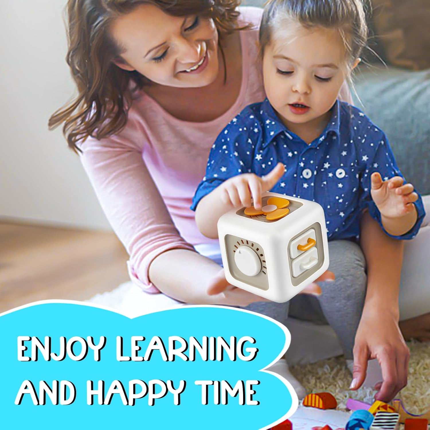 Busy Cube for Toddlers, 6 in 1 Activity Cube for Children, Travel Toys for Toddlers for Fine Motor Skill Learning, Educational Birthday Gifts for Boys and Girls--Rambla Store