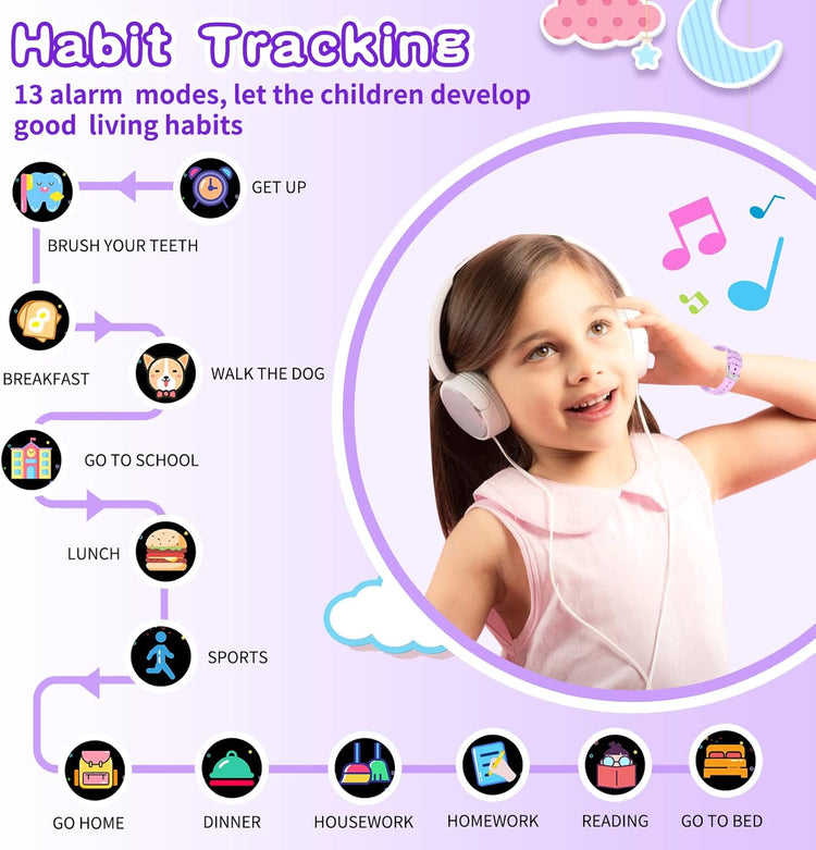Kids Smart Watches Girls Age 5-12, 26 Games High-Resolution Touchscreen Kids Watch with Video Camera Music Player Pedometer Flashlight 12/24 Hr Educational Toys Birthday Gifts for Girls Ages 6 7 8--Rambla Store