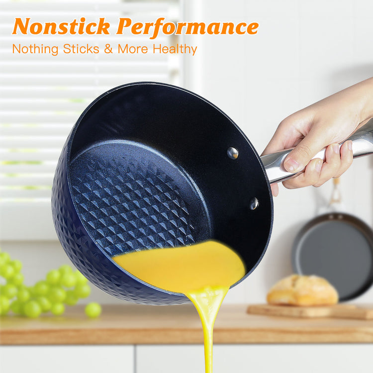 Frying Pan Sets Non Stick 3Pieces Blue 3D Diamond Cookware-5-Rambla Store