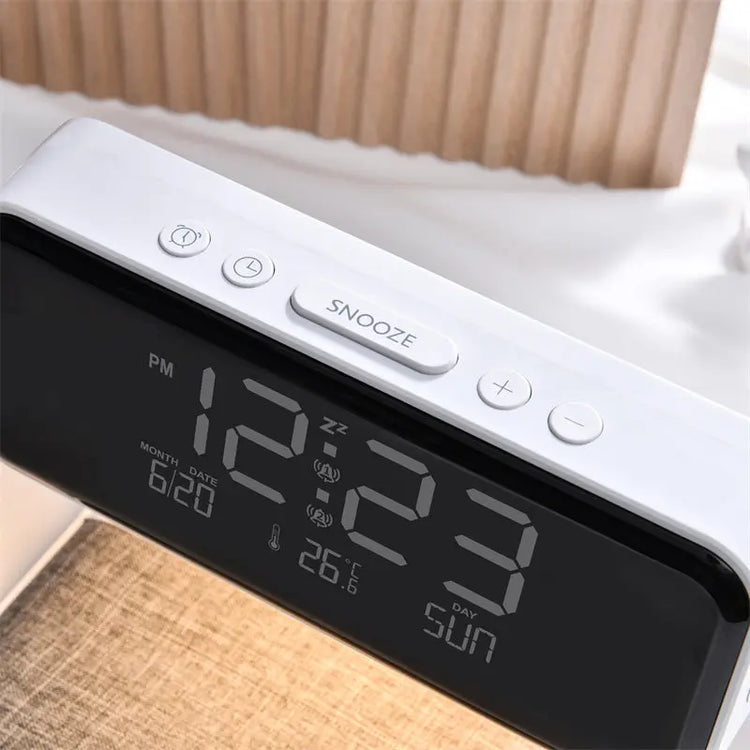 Creative 3 In 1 Bedside Lamp Wireless Charging LCD Screen Alarm Clock Wireless Phone Charger-0-Rambla Store