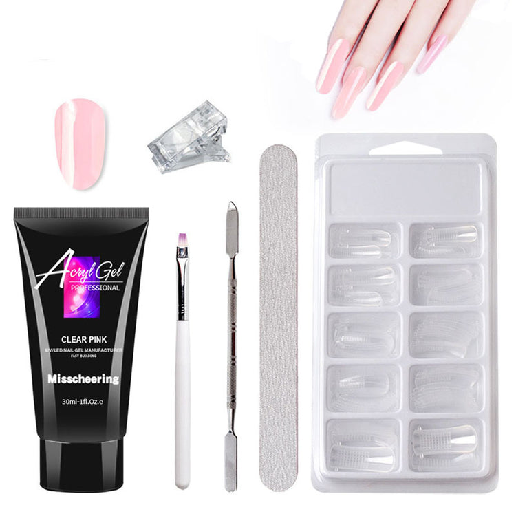 Painless Extension Gel Nail Art Without Paper Holder Quick Model Painless Crystal Gel Set-0-Rambla Store