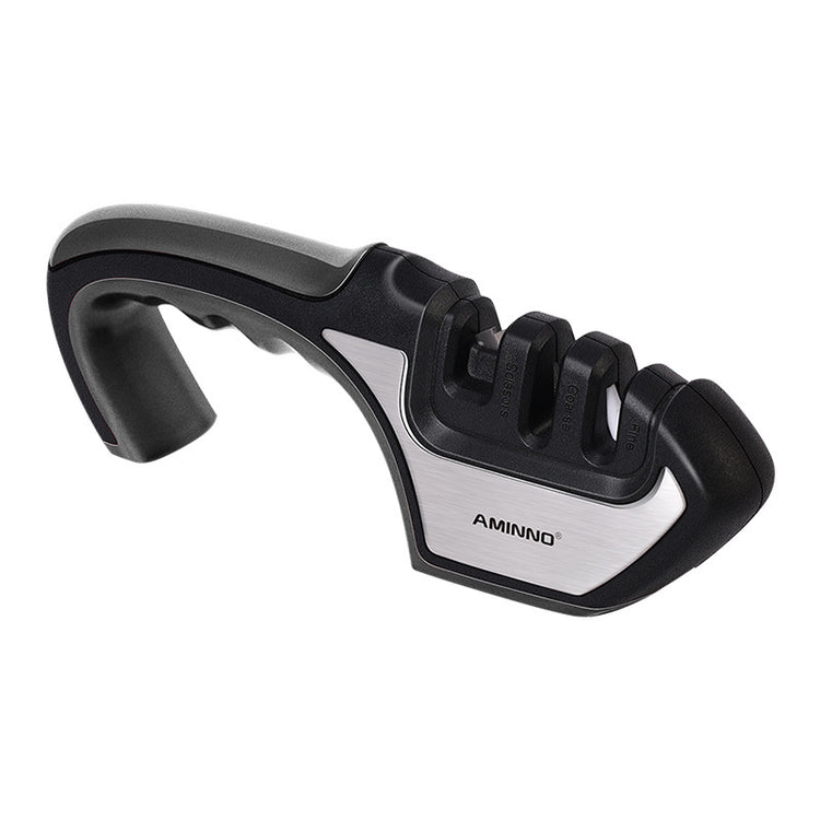 A Four-in-one Family Uses A Sharpener To Sharpen A Kitchen Knife-0-Rambla Store