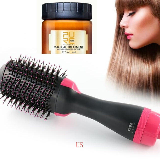 One-Step Electric Hair Dryer Comb Multifunctional Comb Straightener Hair Curling-0-Rambla Store
