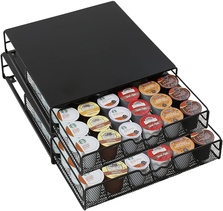 Deco Brothers KT-001-1 K-Cup Holder Drawer, 36 Capacity, Sliding Drawer, Black.