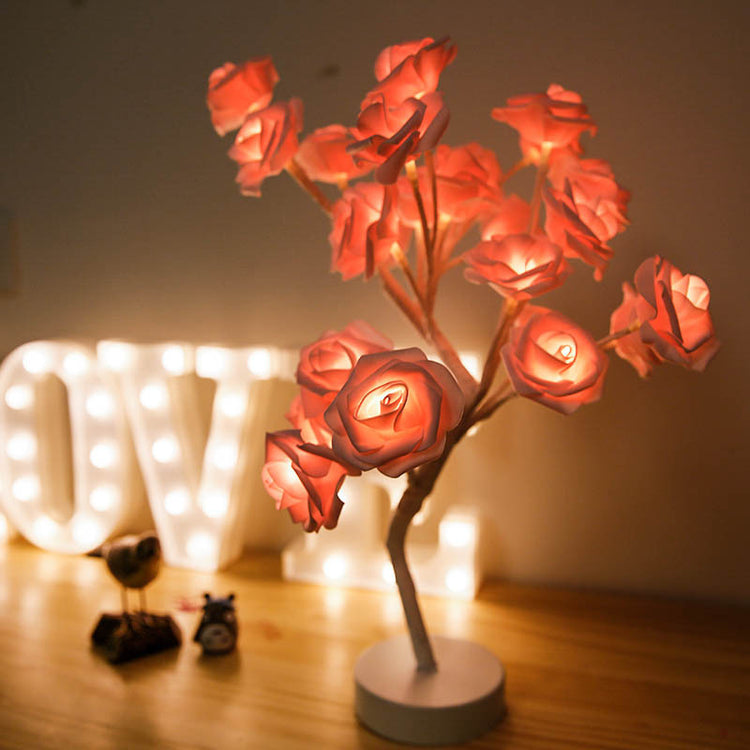 Rose Flower Lamp USB Battery Operated LED Table Lamp Bonsai Tree Night Lights Garland Bedroom Decoration Lights Home Decor-0-Rambla Store