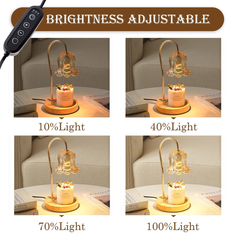 Fragrance Candle Warmer Lamp with 2 Bulbs, Electric Candle Warmer with Timer & Dimmer, Mothers Day Gifts for Mom, House Warming Gifts New Home Bedroom Decor--Rambla Store