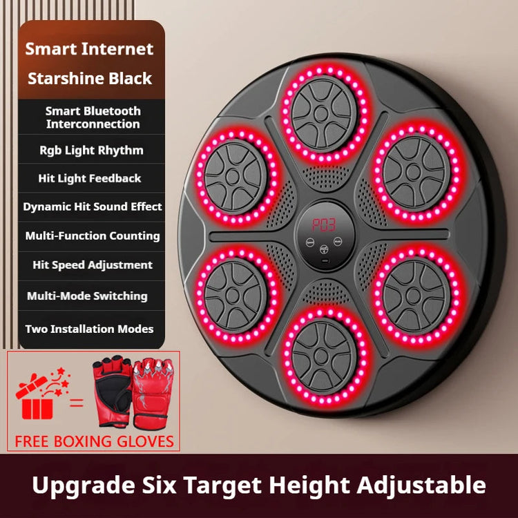 New Music Boxing Machine Smart Bluetooth Wall Mounted Music Boxing Trainer Gym Home Electronic Boxing Target Punching Equipment--Rambla Store