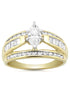 " Engagement Ring with 1.90 Carat T.W. Marquise Cut Simulated Diamond in 10K Yellow Gold for Women".