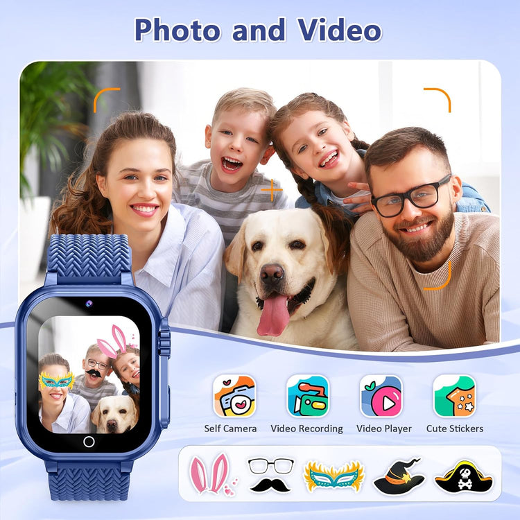 Kids Smart Watch Gift for Girls Age 5-12, 32 Games HD Touch Screen Watches with Video Camera Music Player Pedometer Flashlight 12/24 Hr Educational Toys for Ages 4-12 Years Old--Rambla Store