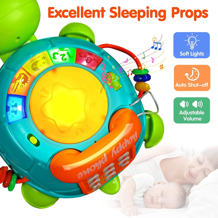 Baby Toys 12-18 Months, Light up Baby Toys 6 to 12 Months Musical Turtle with Letters Numbers Phone Infant Baby Toys for 6 9 12 18 Months Educational Learning Toys--Rambla Store