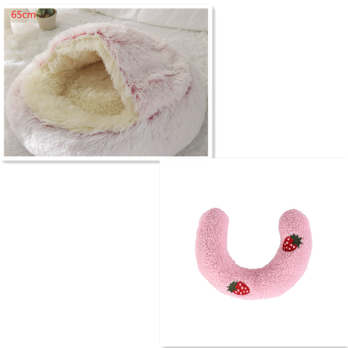 2 In 1 Dog And Cat Bed Pet Winter Bed Round Plush Warm Bed House Soft Long Plush Pets Bed-0-Rambla Store