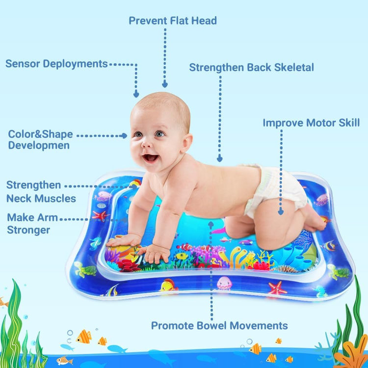 Baby Tummy Time Water Mat, Infant Baby Toy Water Play Mat Inflatable Sensory Babies Valentines Day Easter Gifts for Kids Small Pad Newborn 3 6 9 12 Month Boy Girl Toddler.