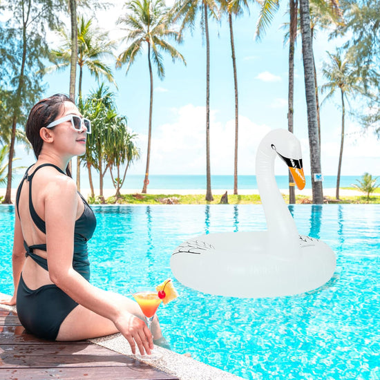 Floating Pool Lights,Solar Inflatable Swan Pool Floats with 3 Modes,Waterproof Glow in the Dark Inflatable Solar Powered Swan Pool Lights for Swimming Pool,Party,Garden,Patio,Outdoor Decor.--Rambla Store