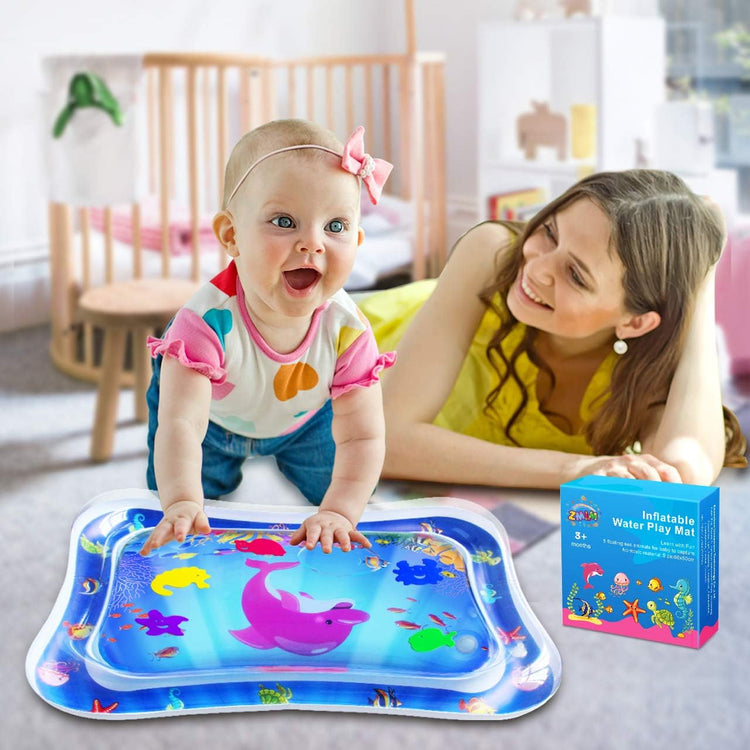 Baby Tummy Time Water Mat, Infant Baby Toy Water Play Mat Inflatable Sensory Babies Valentines Day Easter Gifts for Kids Small Pad Newborn 3 6 9 12 Month Boy Girl Toddler.