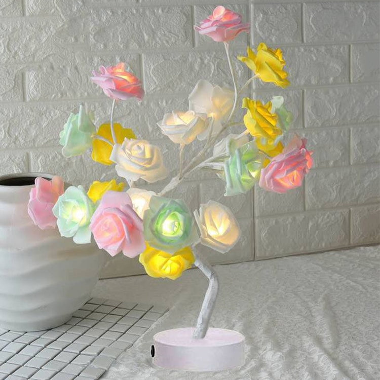 Rose Flower Lamp USB Battery Operated LED Table Lamp Bonsai Tree Night Lights Garland Bedroom Decoration Lights Home Decor-0-Rambla Store