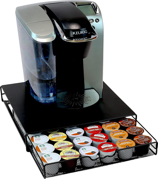 Decobrothers K-Cup Holder Drawer for 36 Coffee Pods Storage, Black.