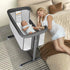 Baby Bassinet W/Wheels, Folding Portable Newborn Bedside Sleeper, All-Sided Mesh Infant Crib, Adjustable Height/Angle, Removable Soft Mattress, No Tool to Assemble, Grey--Rambla Store